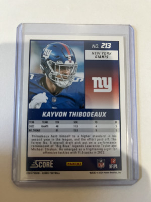 2024 Score Kayvon Thibodeaux Gold Sparkle /240 back